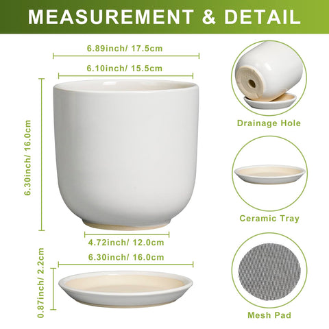SUNPOTFOR ceramic pot with saucer to protect surfaces