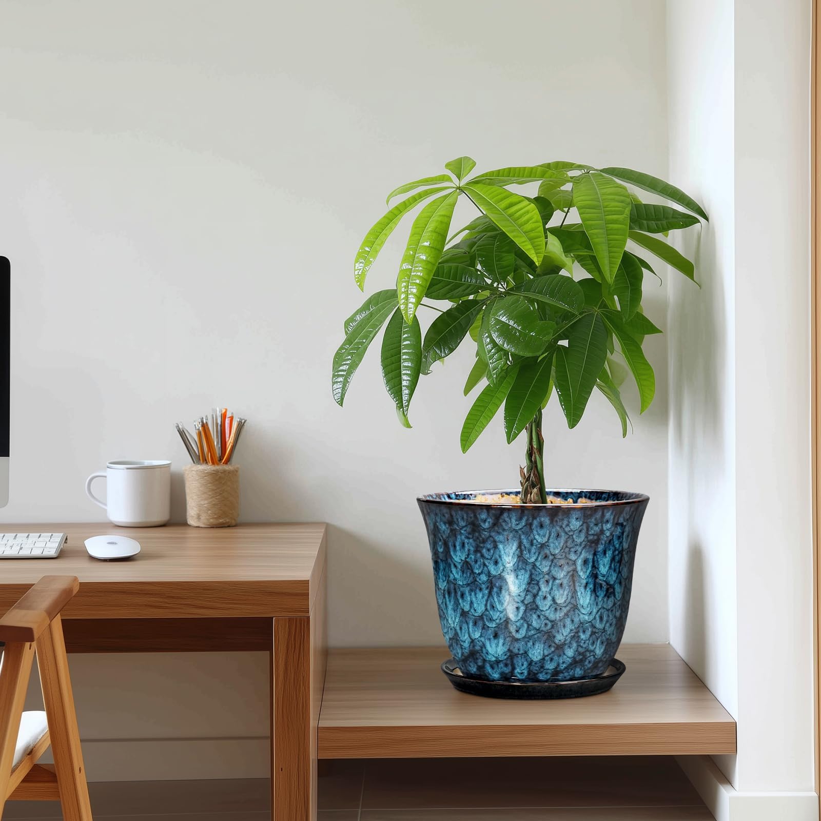 SUNPOTFOR gift-ready blue planter for plant lovers, perfect for birthdays and housewarmings.