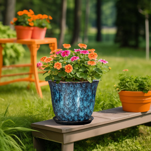 SUNPOTFOR thick ceramic planter resists cracking and fading for long-lasting use.