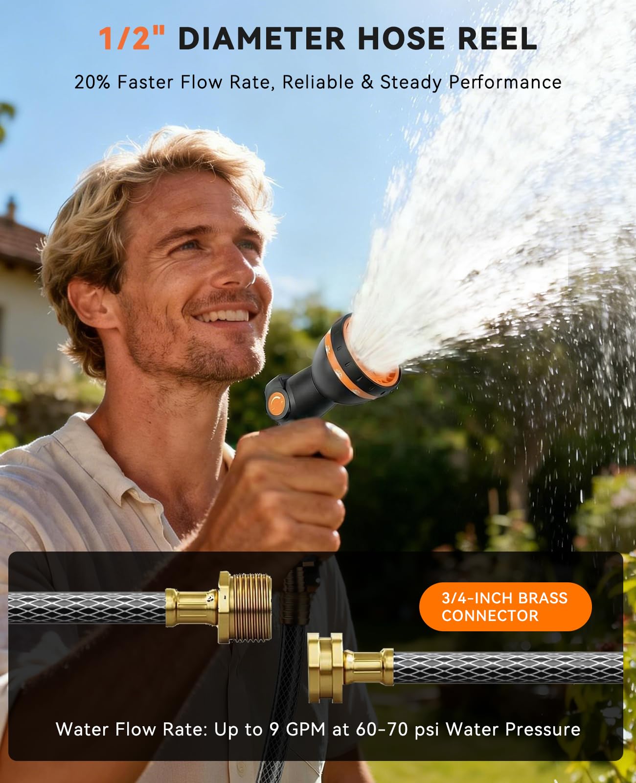 SUNPOW auto rewind mechanism makes retracting effortless and safe