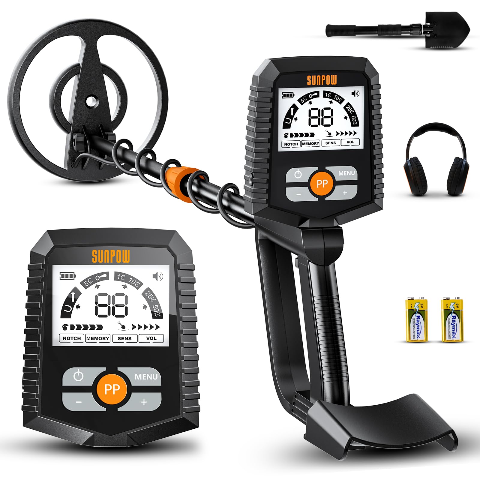 SUNPOW MD13 metal detector kit shown for family treasure hunting
