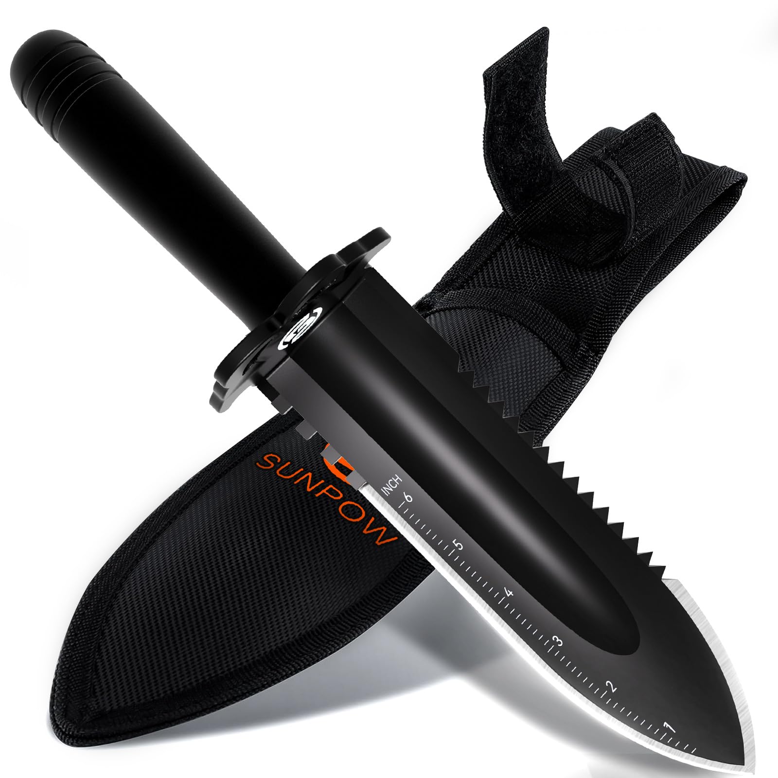 SUNPOW metal detector shovel with durable edge for tough soils