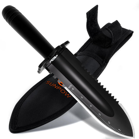 SUNPOW metal detector shovel with durable edge for tough soils