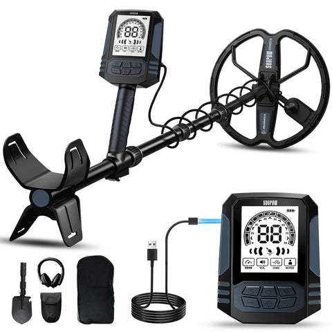 SUNPOW OTMD15 dual-D coil enables precise 10-inch depth detection for treasure hunting