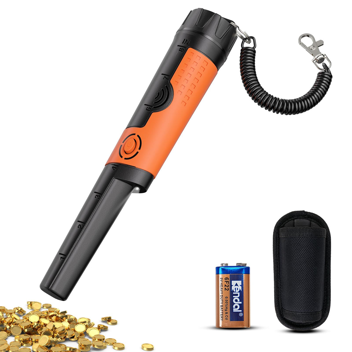 SUNPOW pinpointer 360° detection showcases precise treasure targeting