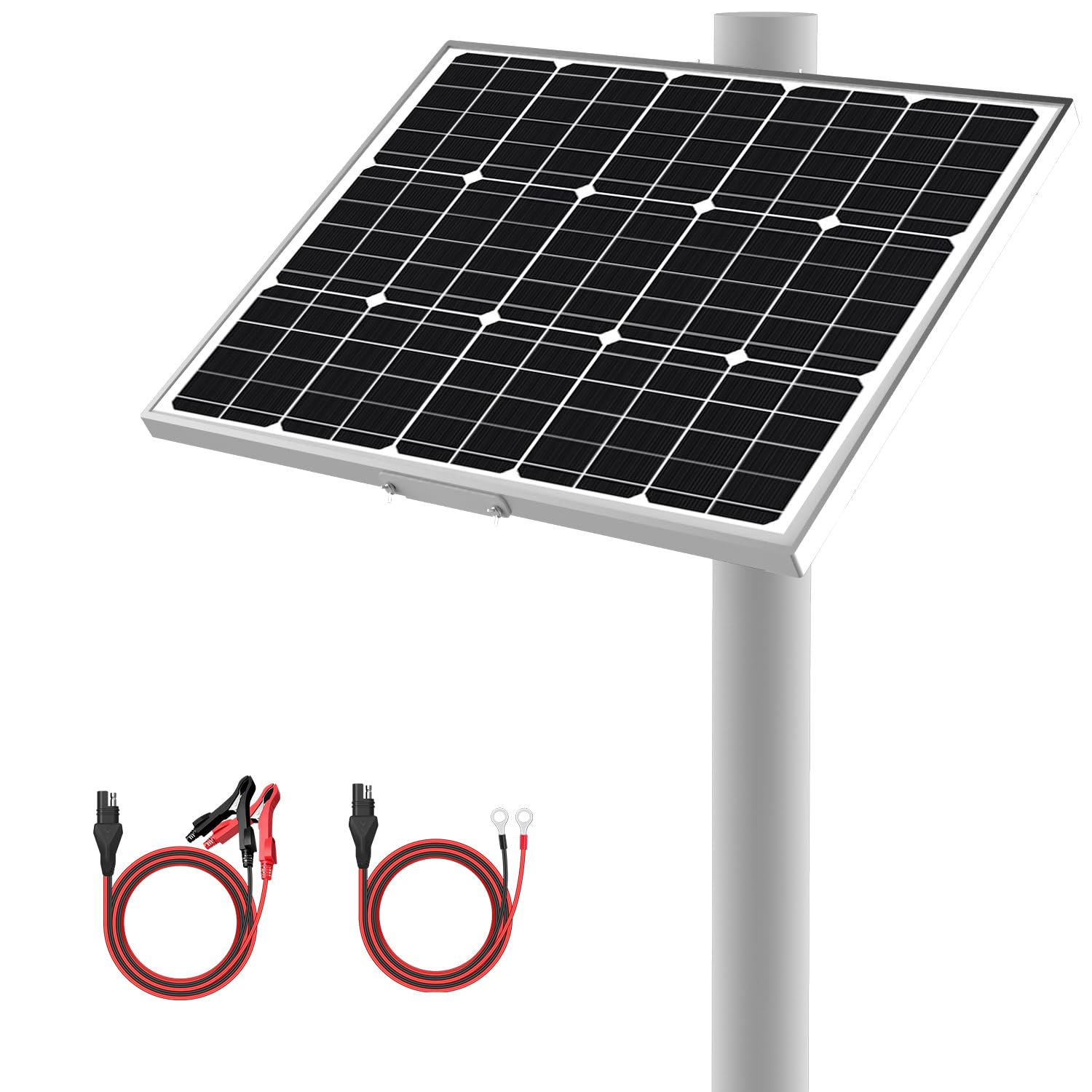 SUNER POWER 12V 50W solar panel emphasizes compact efficiency for on-site battery maintenance.