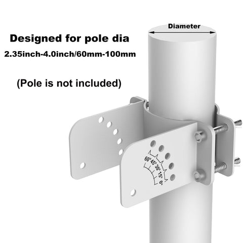 SUNER POWER Adjustable pole mount brackets show flexible mounting at various angles.