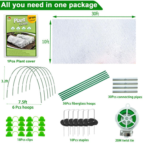 SUNPRO clips attach the cover securely to hoops for stable protection.
