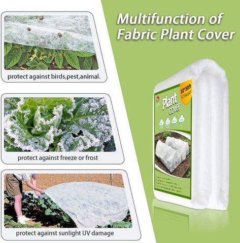 SUNPRO frost-protection cover shields plants from cold.