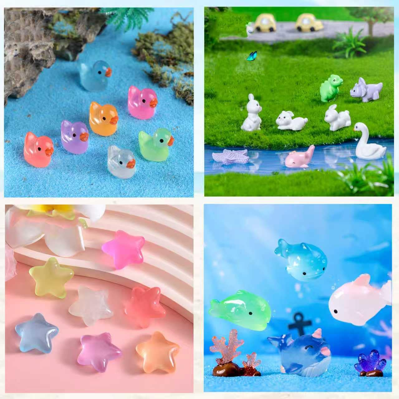 SUNPROUND fairy garden scene with animals inspires micro landscape ideas