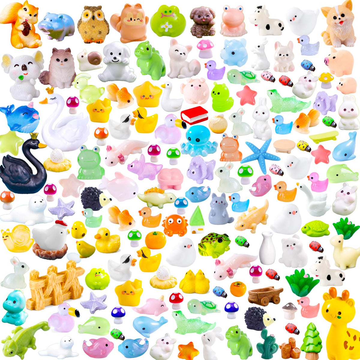 SUNPROUND mini resin animals variety pack front view for creative decorating