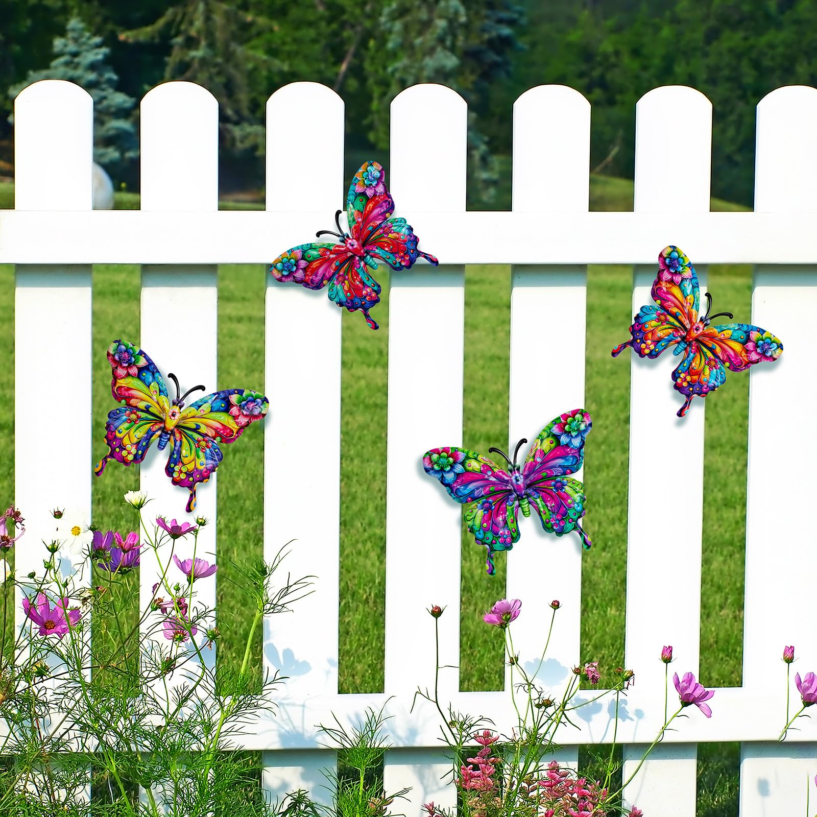 SUNREEK balcony butterfly wall art iron boosts patio charm and durability.