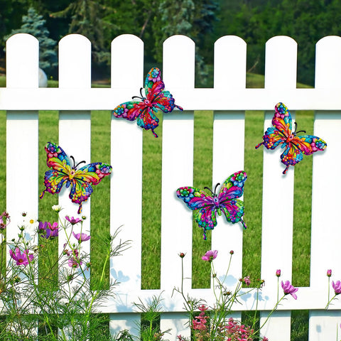 SUNREEK balcony butterfly wall art iron boosts patio charm and durability.