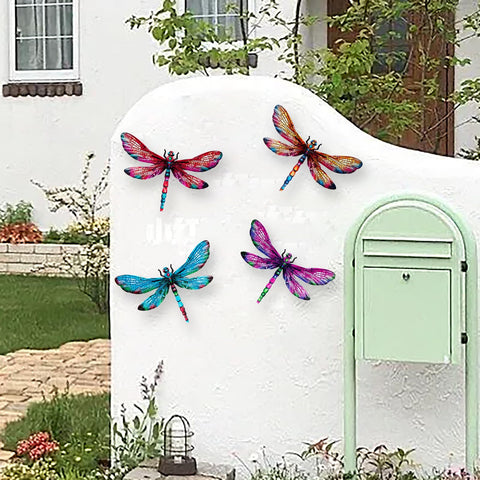 SUNREEK dragonfly wall decor close-up showing detailed painted finish