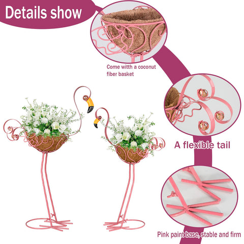 SUNREEK flamingo planter at 24 inches adds indoor balcony charm.