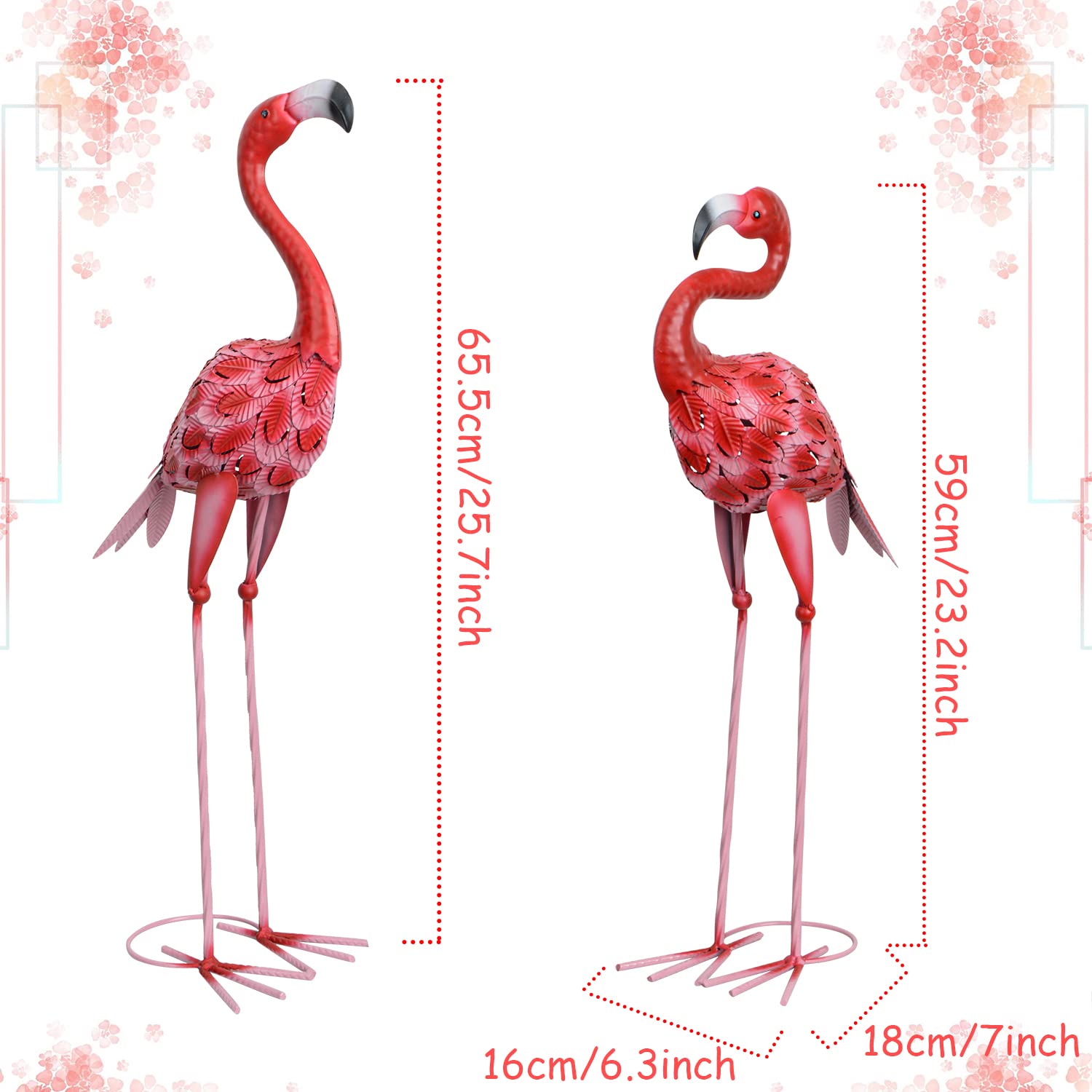 Gradient feather detail on SUNREEK flamingo emphasizes unique outdoor artistry