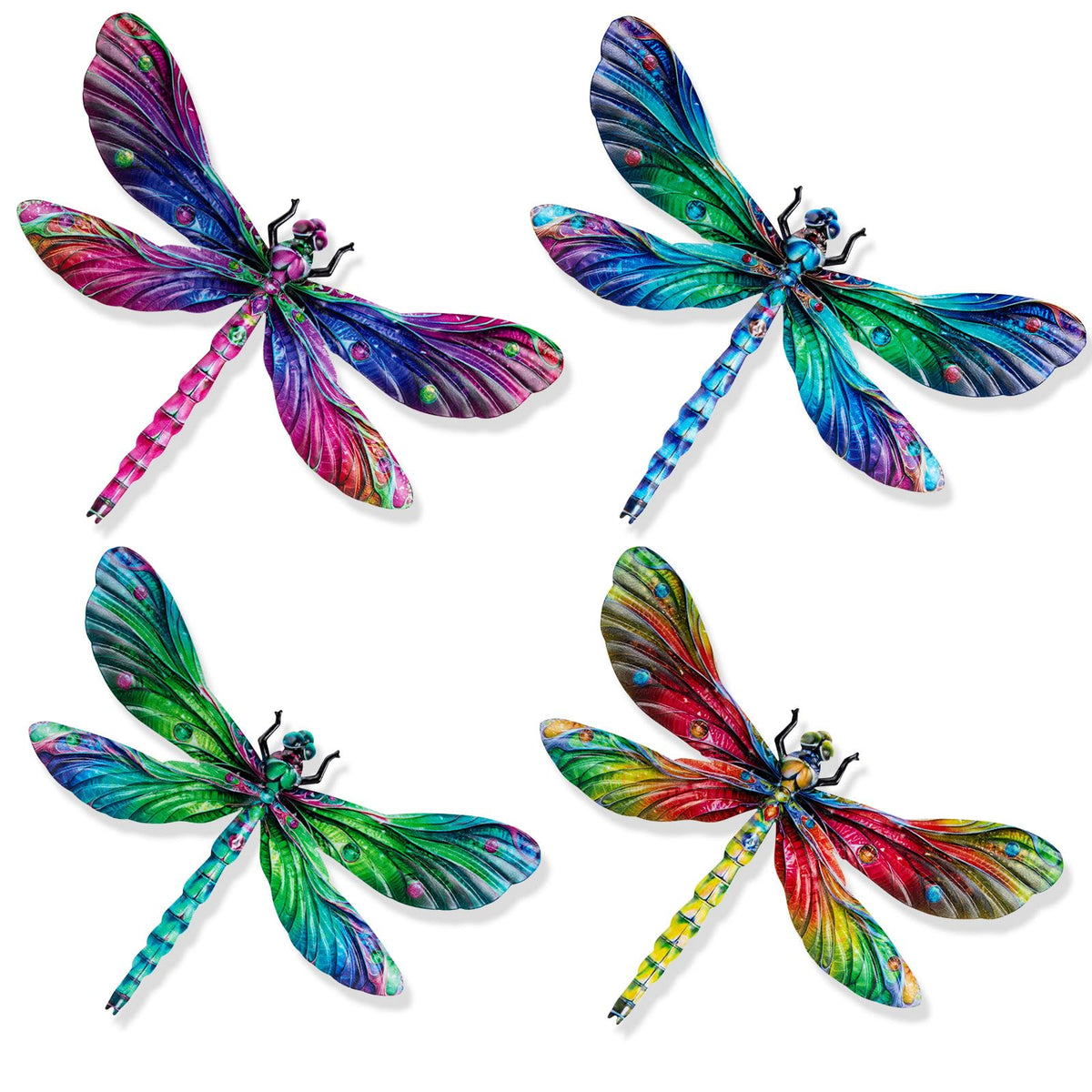 SUNREEK metal dragonfly wall decor bright outdoor garden art for fences
