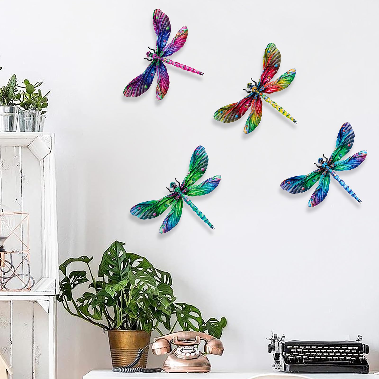 SUNREEK dragonfly wall art durable iron design for patio and porch