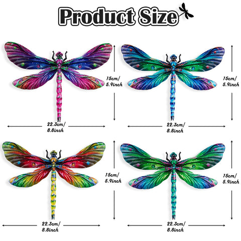 SUNREEK metal dragonfly decor weather-resistant for fence decorations