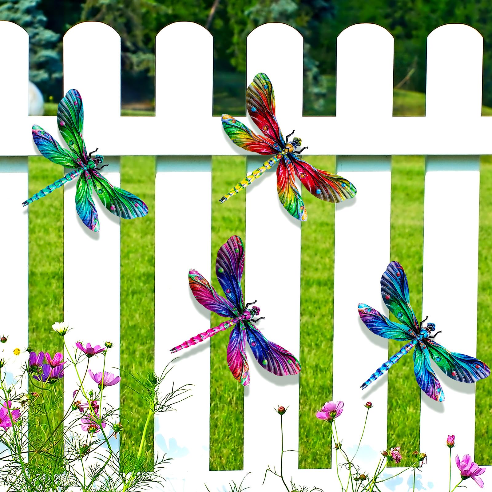 SUNREEK outdoor dragonfly wall decor easy-hang with back hook