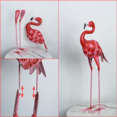 Rust-resistant metal finish on SUNREEK flamingos ensures lasting outdoor display