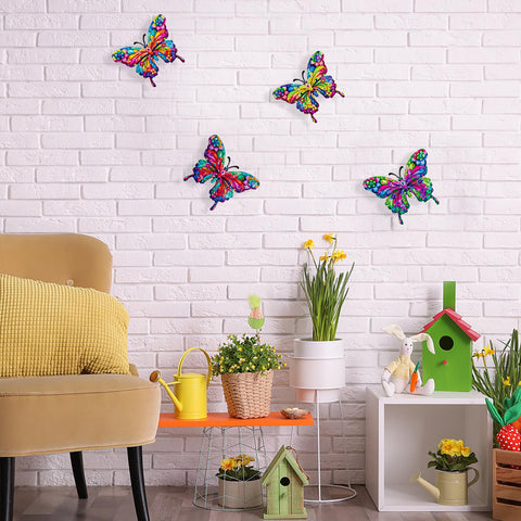 SUNREEK wall art collection butterfly garden adds color indoors and out.
