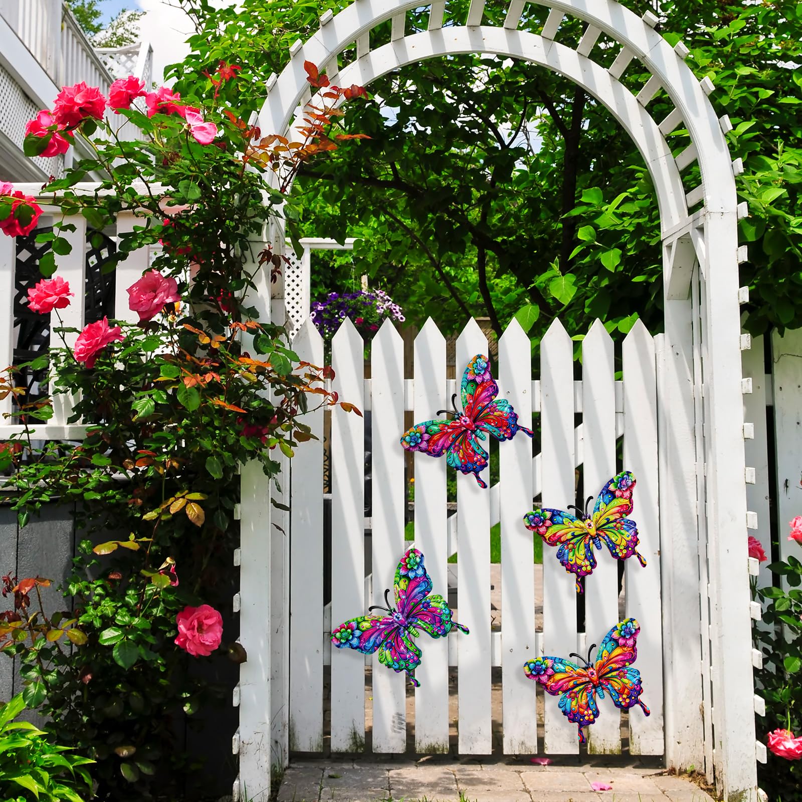 SUNREEK yard butterfly wall decor 9-inch adds lively color to walls.