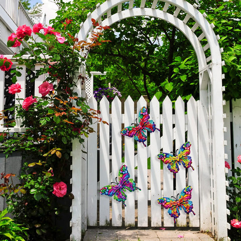 SUNREEK yard butterfly wall decor 9-inch adds lively color to walls.