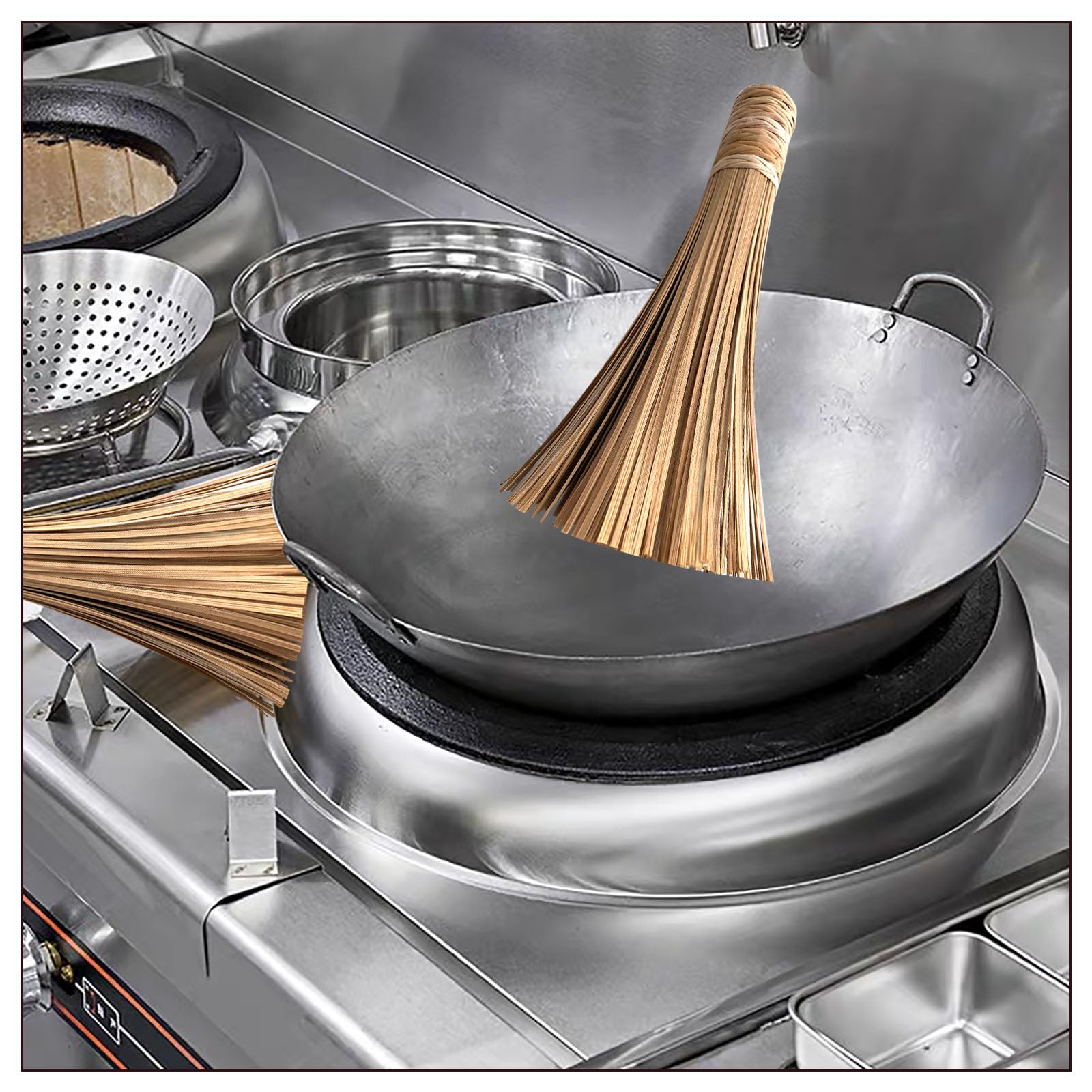 SUNRISE Bamboo Wok Brush ideal for restaurant kitchens and busy service.