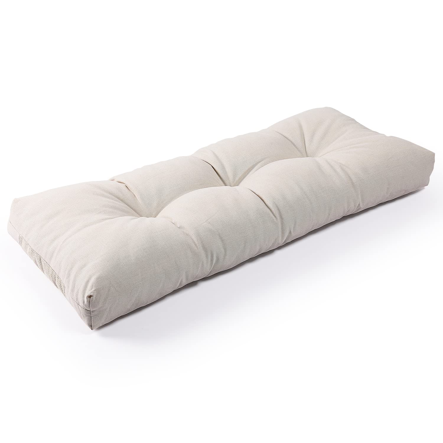 SUNROX LokGrip cream bench cushion with tufted top for comfort and style.