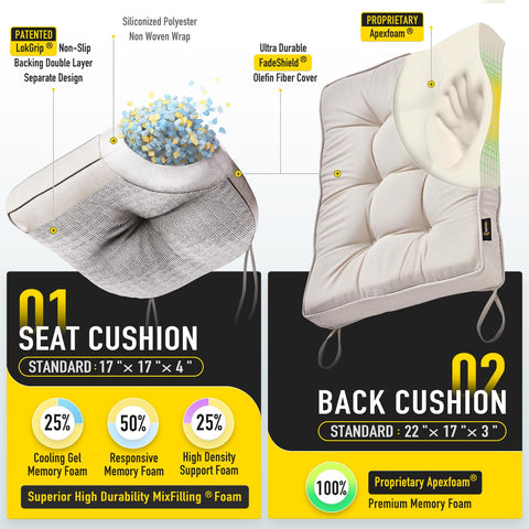 SUNROX ergonomic back cushion provides posture support with dense ApexFoam