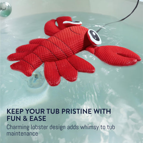 SUNSET FILTERS Scum Absorber floats in water during spa use.