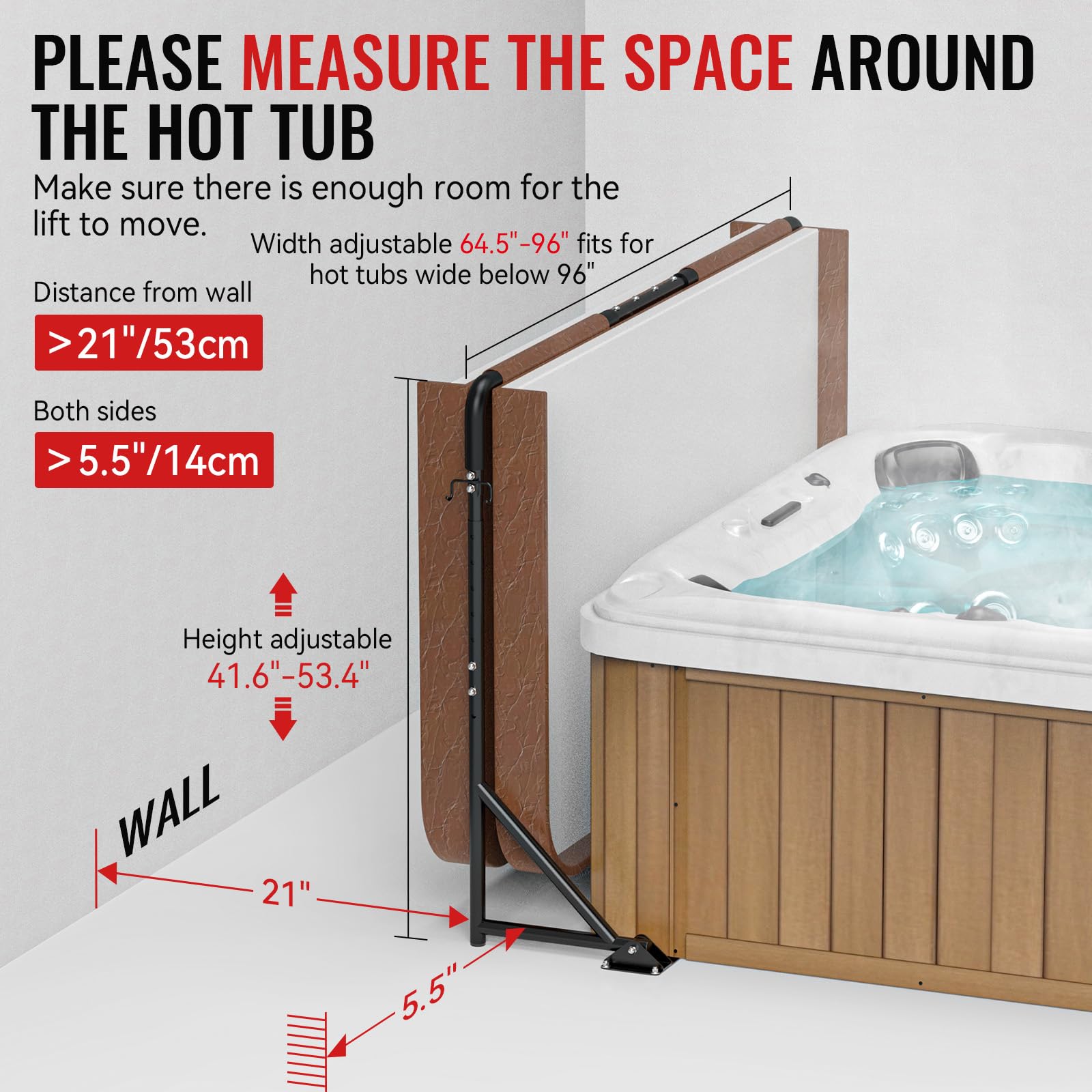 SUNSHINE FARMRE adjustable-height lifter adapts to most spa widths