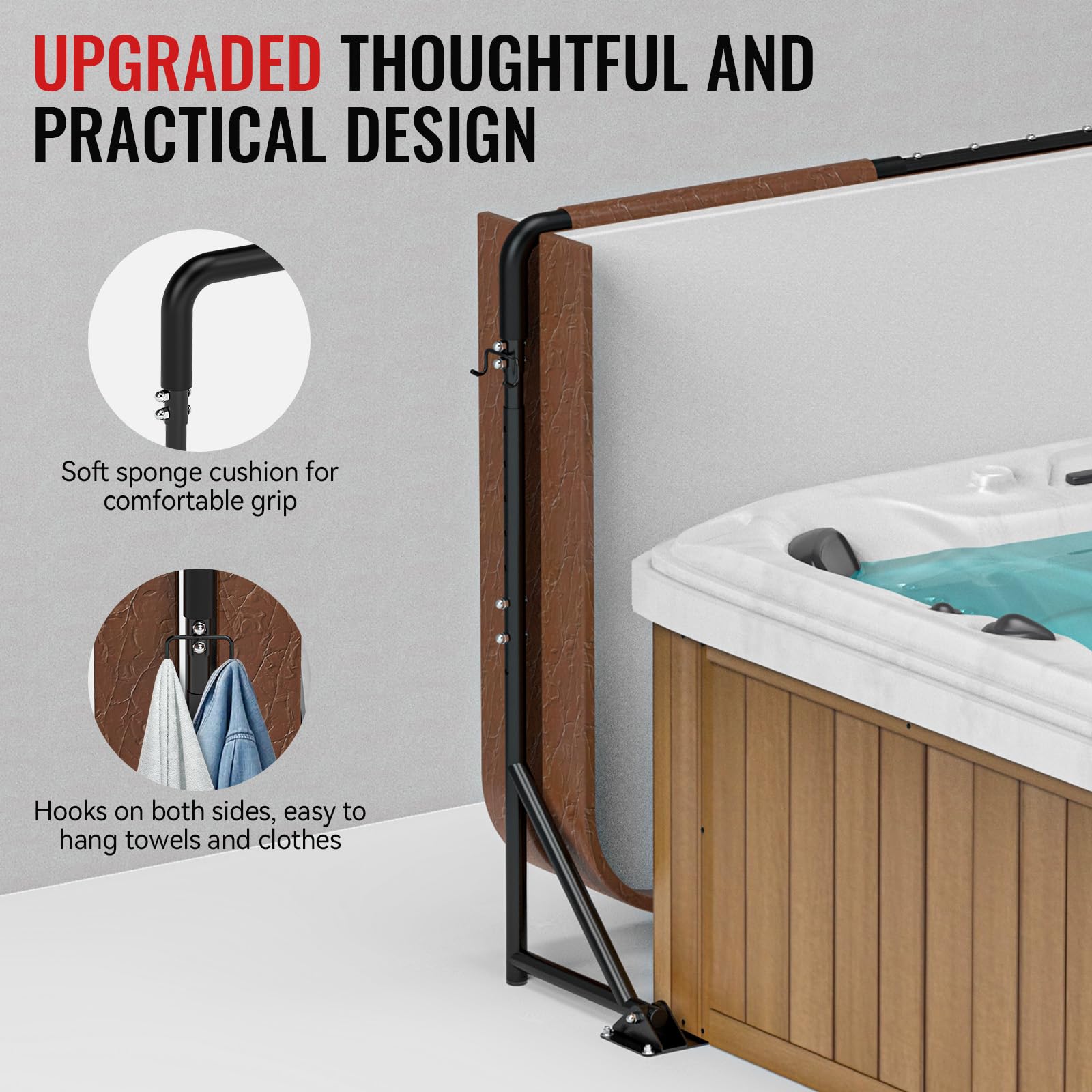 SUNSHINE FARMRE spa cover lifter under-mount installation detail for easy no-drill setup