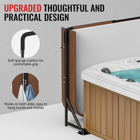SUNSHINE FARMRE spa cover lifter under-mount installation detail for easy no-drill setup