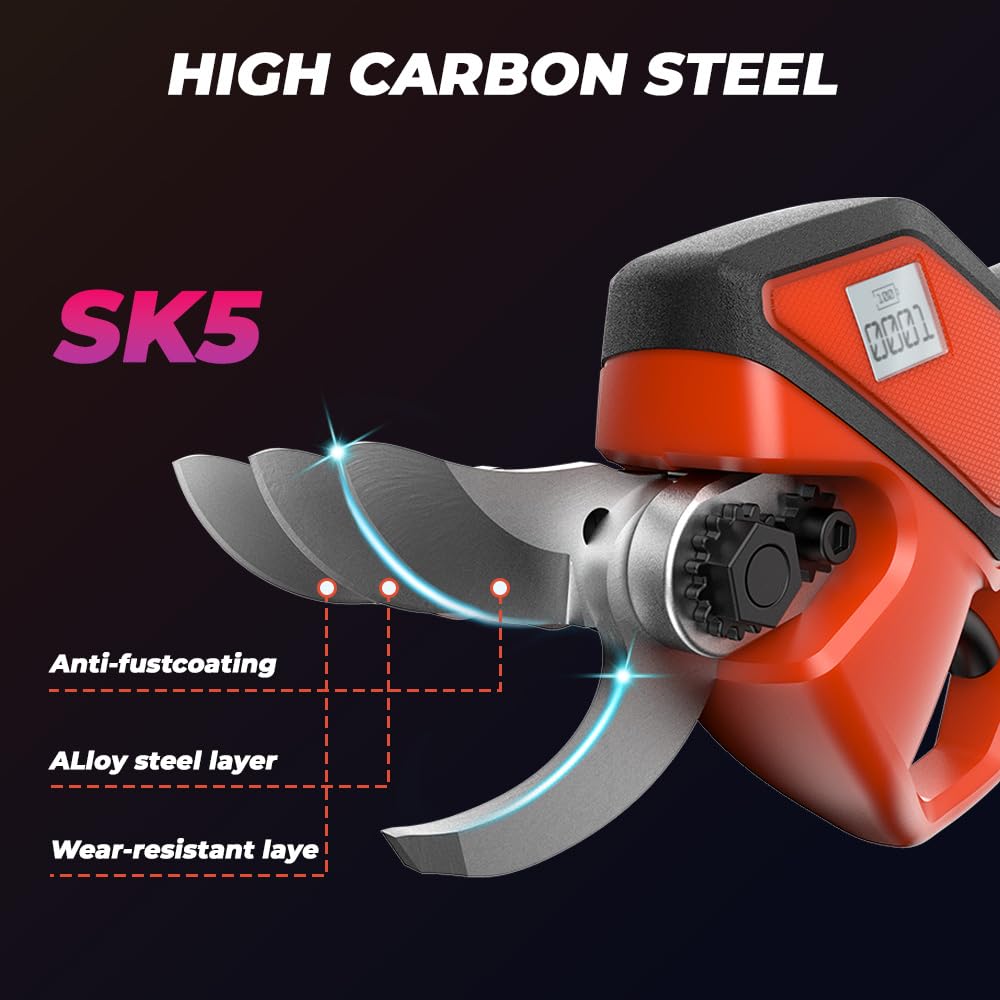 SUNSLASH cordless pruning shears with brushless motor for smooth pruning performance.