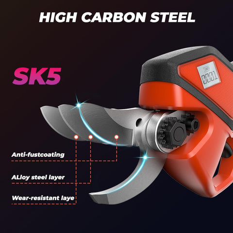 SUNSLASH cordless pruning shears with brushless motor for smooth pruning performance.