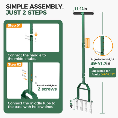 Suntee manual aerator with compact design for small to medium lawns.