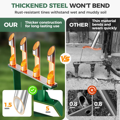 Suntee lawn aerator reinforced steel tube for durable performance.
