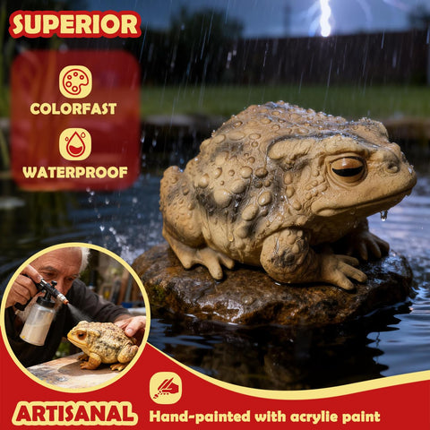 Sunthus resin frog with realistic eyes detail adds lifelike charm to yard.