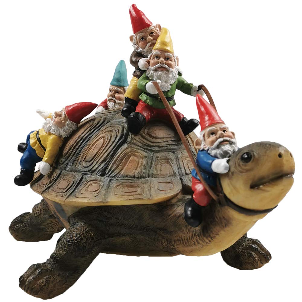 Sunthus garden gnome turtle statue adds whimsy to outdoor spaces.