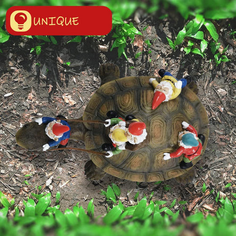 Sunthus gnome turtle statue enhances yard curb appeal with color.
