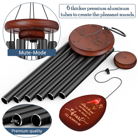 Suntimber Cardinal Wind Chimes gift box ready for sympathy gifting