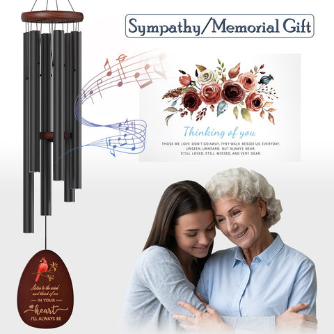 Suntimber Cardinal Wind Chimes wind catcher with color-printed cardinal adds a touching tribute