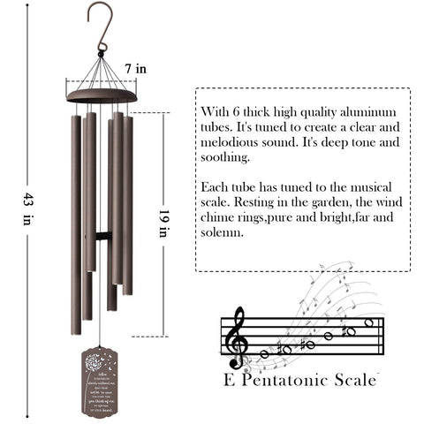 Suntimber deep-tone pentatonic wind chime yields clear melodies with gentle breeze.