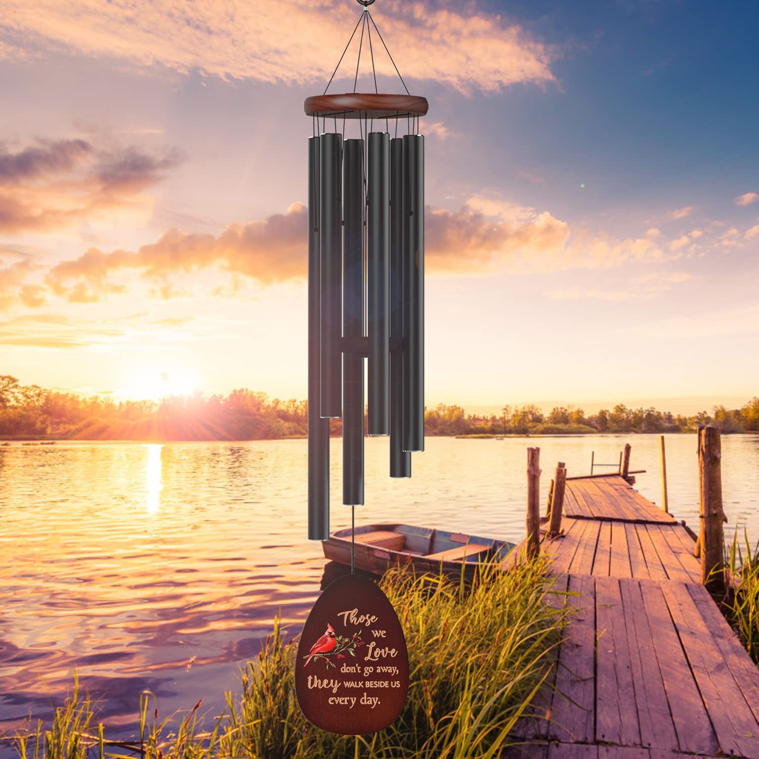 Suntimber memorial wind chime 35-inch length for garden ambient sound.