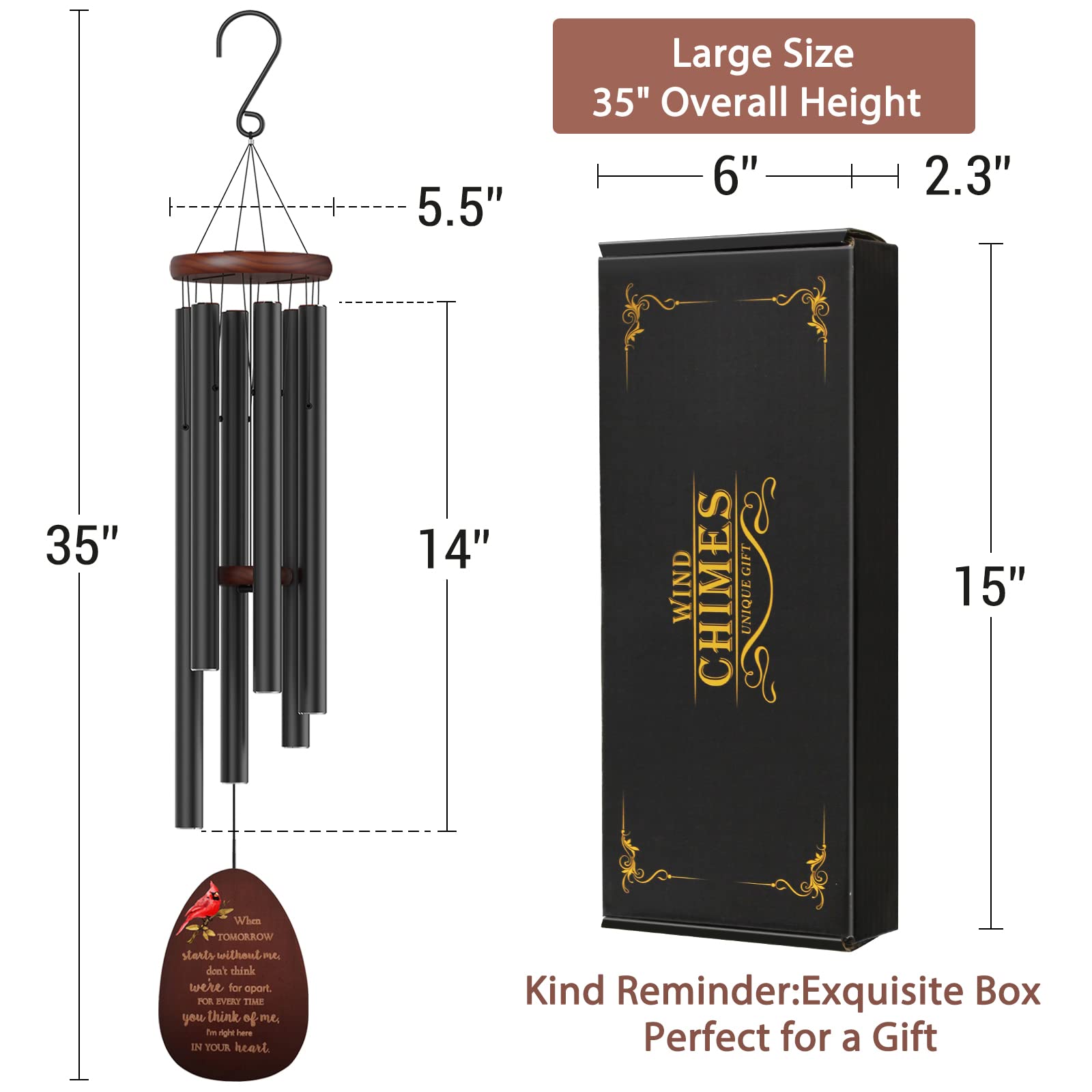 Suntimber wind chimes with adjustable hardwood striker to customize the tone.