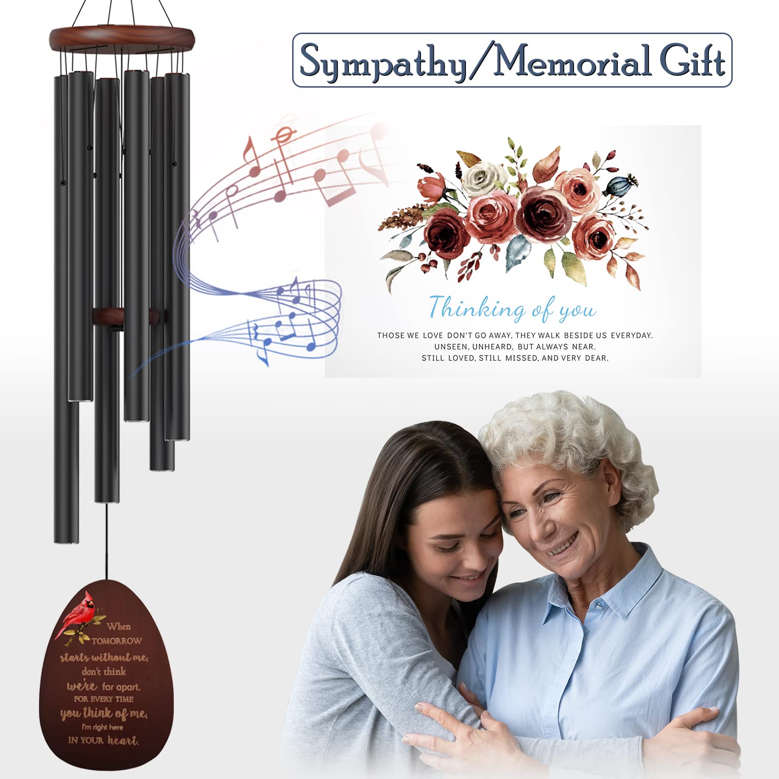 Suntimber memorial wind chimes in elegant gift box for a bereavement gift.
