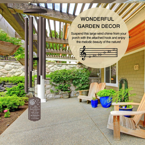 Suntimber outdoor garden decor wind chime enhances patios, yards, and balconies with calming tones.