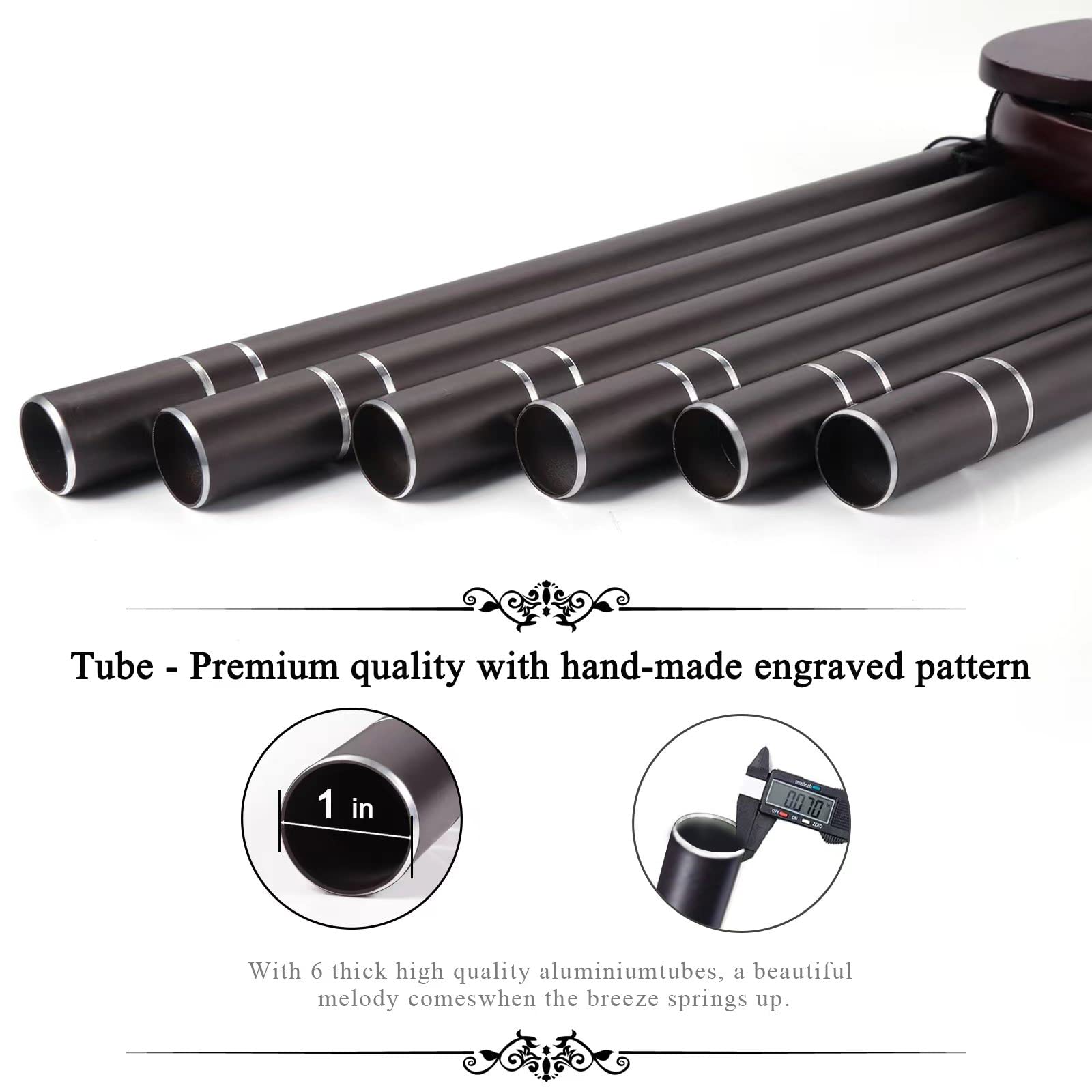 Suntimber pentatonic tuning offers clear, melodious notes with every breeze.